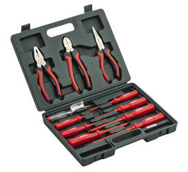 Insulated screwdrivers flat/transverse + pliers Mannesmann 11el.