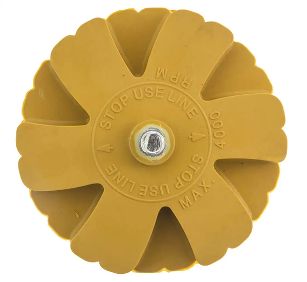 Corrugated rubber disc for removing glue for drill