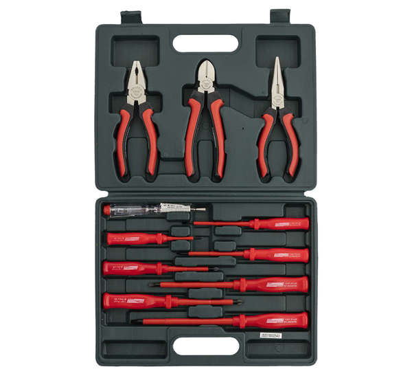 Insulated screwdrivers flat/transverse + pliers Mannesmann 11el.