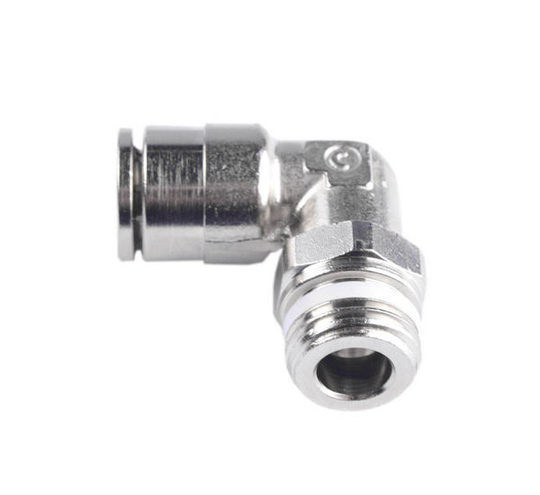 Metal angular plug connector for 8mm hose 1/4" thread Camozzi