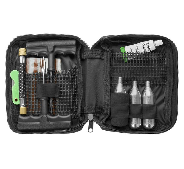 Portable tyre repair kit with CO2 - black case