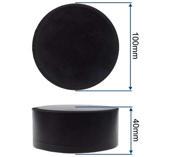 Rubber pad for trolley jacks 100x40mm full