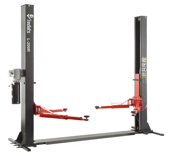 Semi-automatic two post lift 4T - REDATS L-200R with reinforcing base