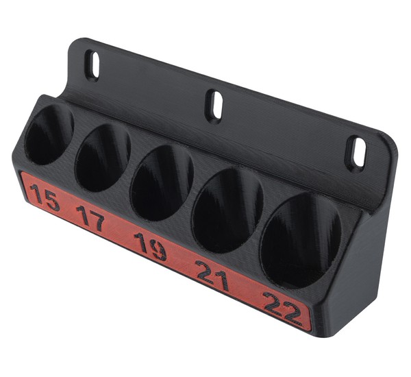 Socket cap holder 15, 17, 19, 21, 22