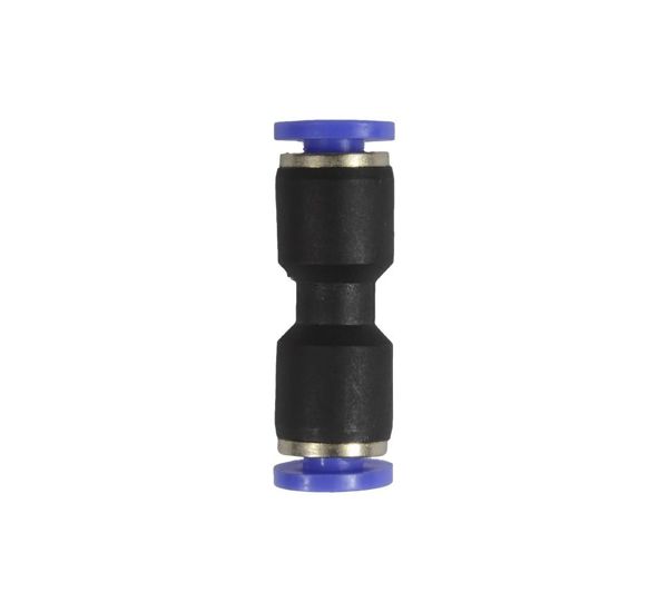 Straight plug connector for 4mm hose pass-through