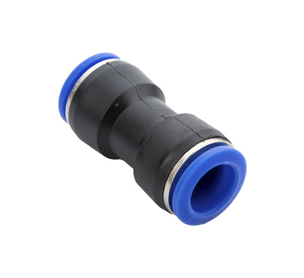 Straight plug connector for hose 15mm pass-through