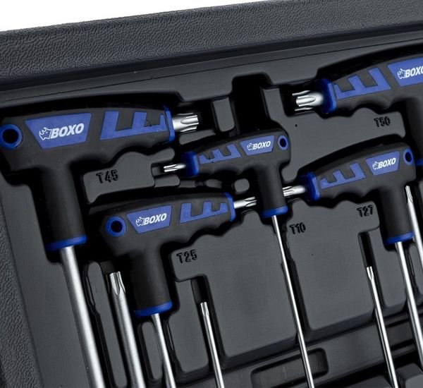 Torx wrenches with handle 9 elements. + Stand Boxo