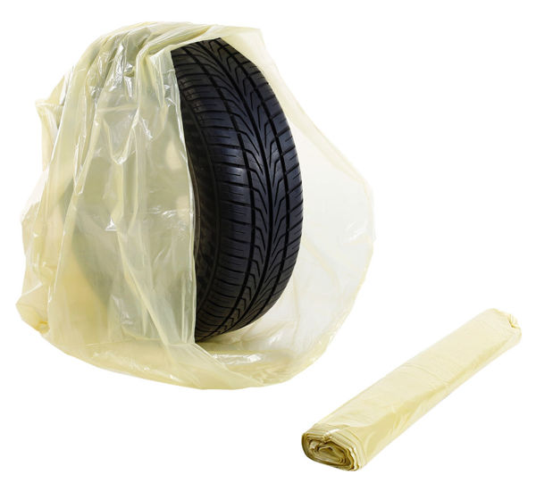 Tyre store bags, yellow LDPE 52cm - 10 pcs.