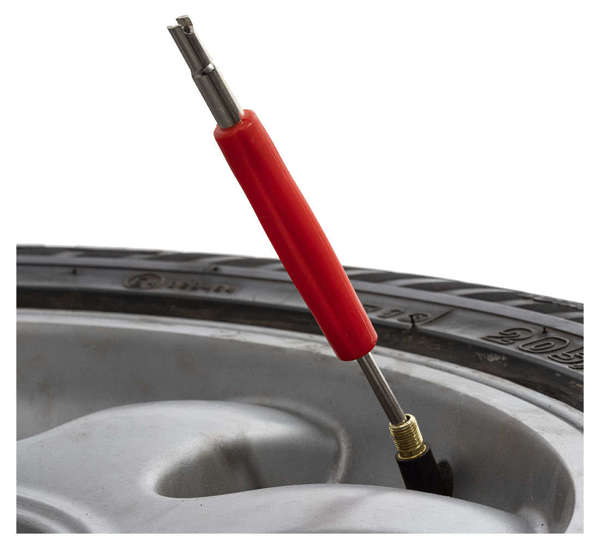 Tyre valve core remover - two-sided