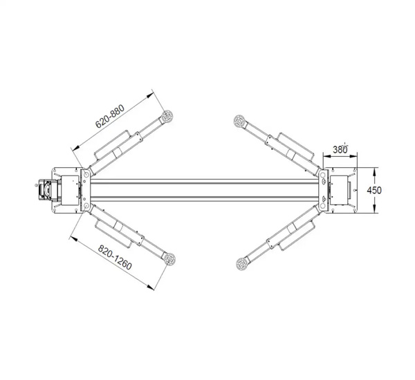 Automatic two post lift 4T REDATS L-220R with reinforcing base