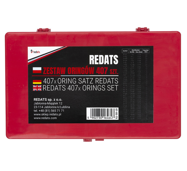 Oring set 407 pieces REDATS