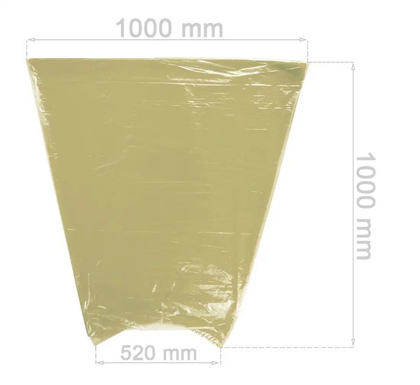 Tyre store bags, yellow LDPE 52cm - 10 pcs.