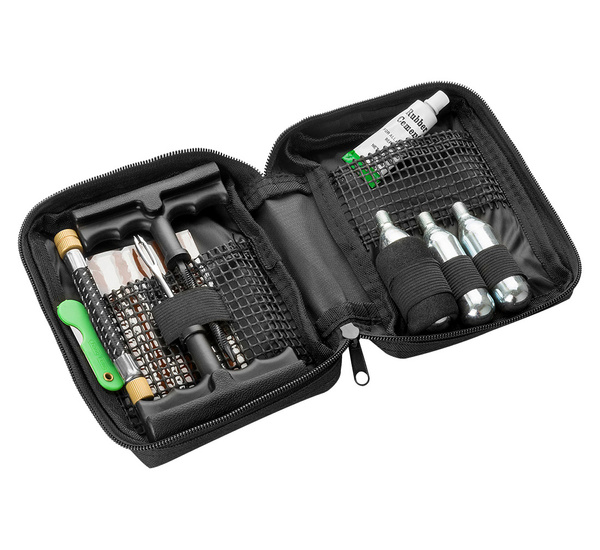 Portable tyre repair kit with CO2 - black case