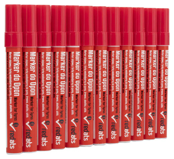 Oil marker for tires REDATS- red - 12 pcs