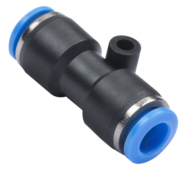 Straight plug connector for 6mm hose pass-through