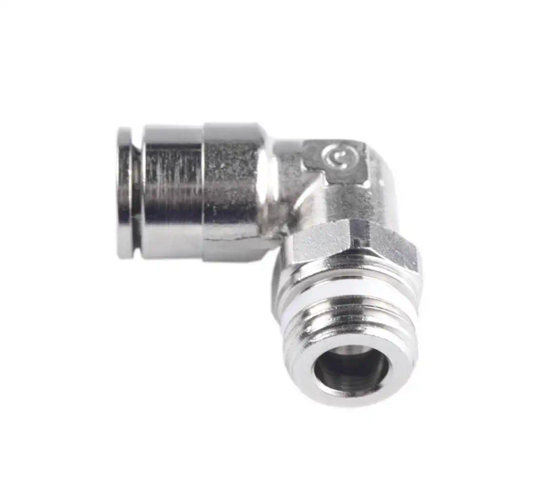 Metal angular plug connector for 8mm hose 1/4"" thread Camozzi