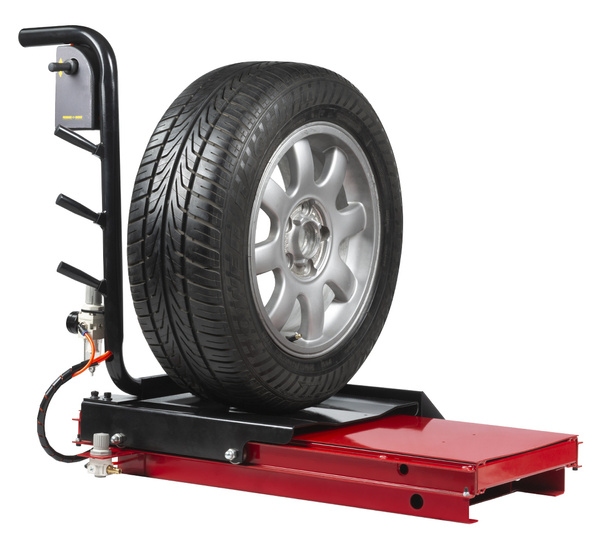 
Air-operated wheel lift for wheel balancers 