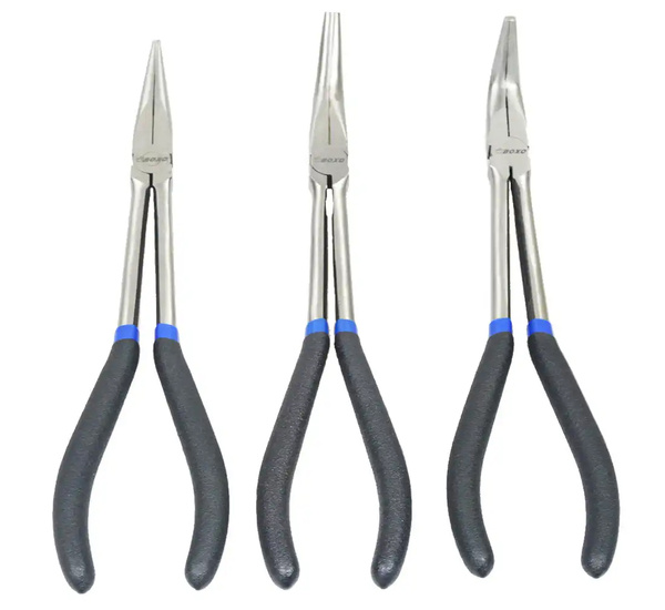 Elongated pliers set 3el BOXO straight, bent, round