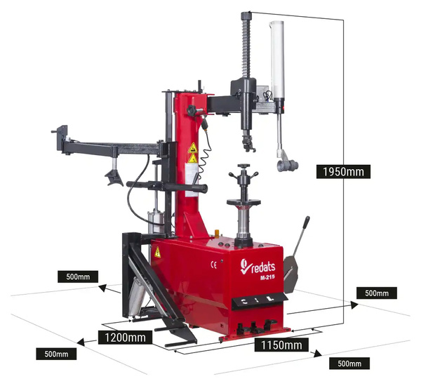 Car tyre changer semi-automatic with a lift RUN-FLAT arm REDATS M-215