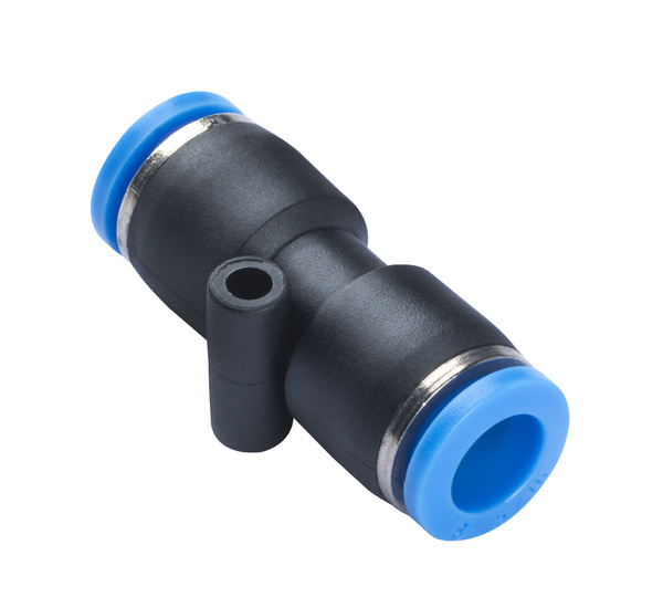 Straight plug connector for 8mm hose pass-through