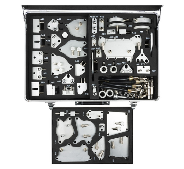 Set of 85 adaptors for automatic transmission oil change