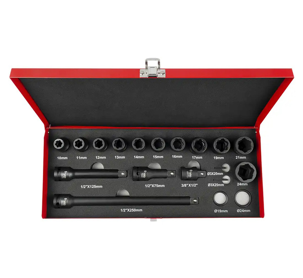 Impact adaptor set - 19 pcs