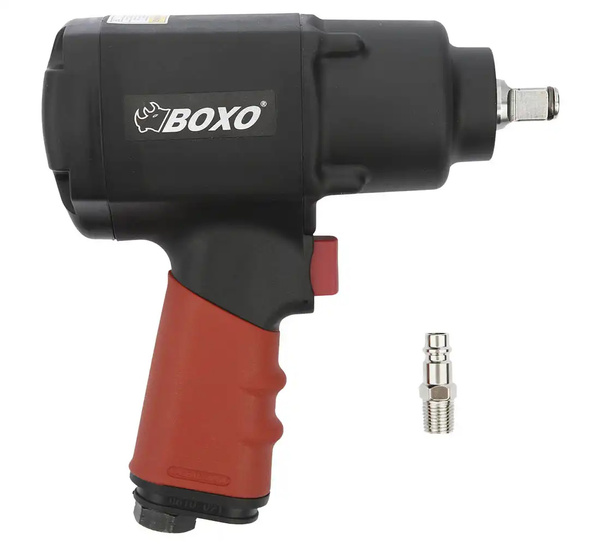 KIT Pneumatic Impact wrench for tyres BOXO 1356Nm Black&Red 1/2"" + 1/4"" plug connector