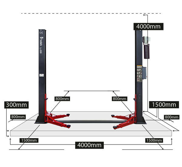 Automatic two post lift 4T REDATS L-220