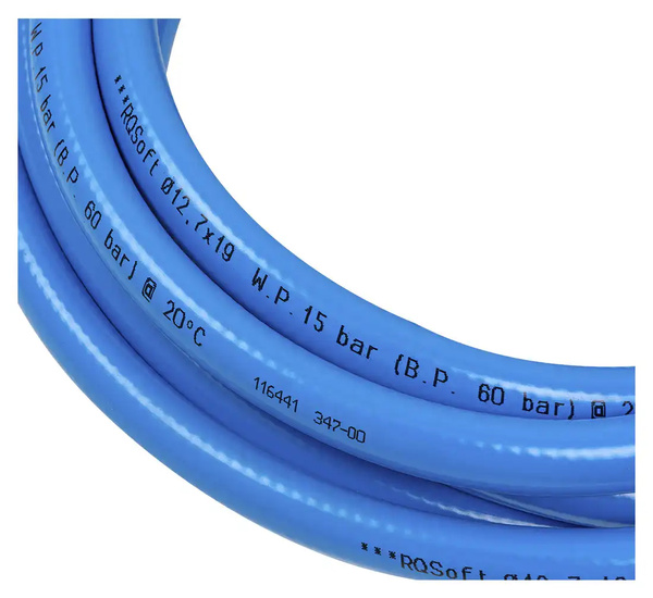 RQSoft pneumatic polyurethane straight hose 12.7 X 19mm - 10m