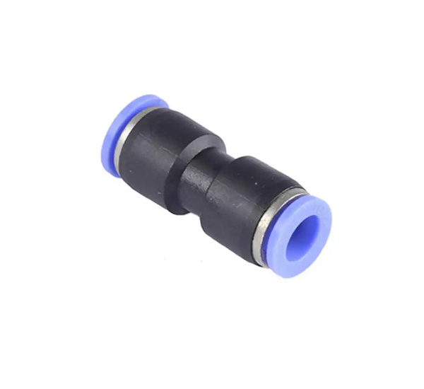 Straight plug connector for 4mm hose pass-through