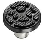 Two-post lift rubber pad with a ring and a sleeve.