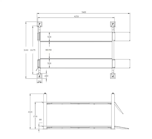 Semi-automatic four post lift 4T - REDATS L-400