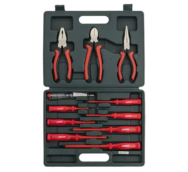 Insulated screwdrivers flat/transverse + pliers Mannesmann 11el.