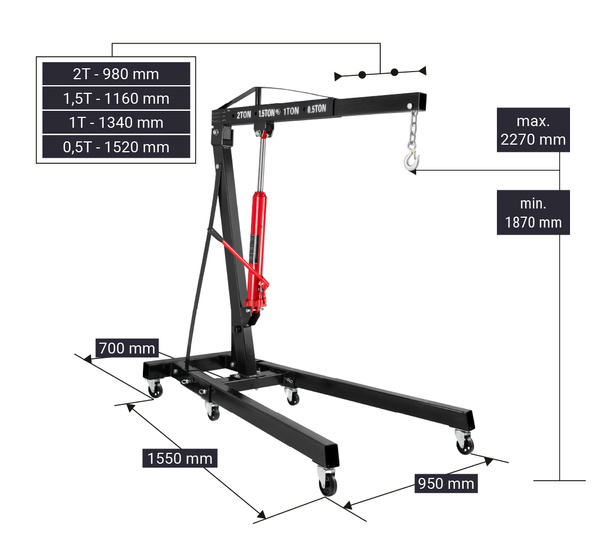 Workshop crane engine lifter 2 tons REDATS H-120