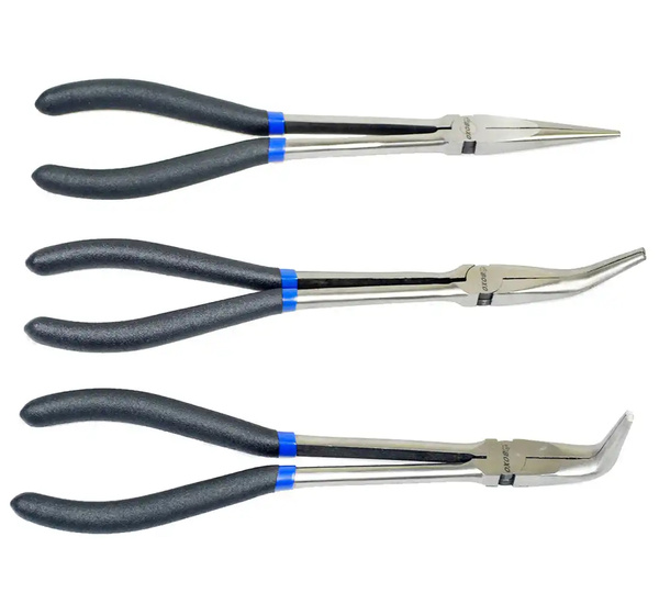 Elongated pliers set 3el BOXO straight, bent, round