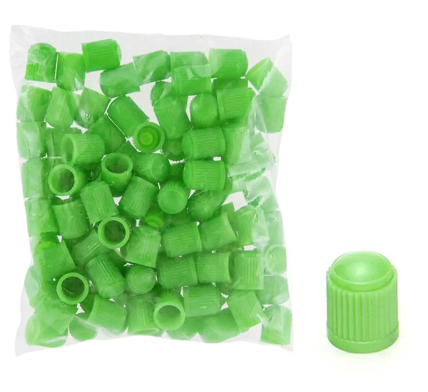 Valve caps - green - 100 pcs