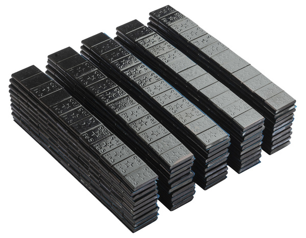 Fivestars adhesive weights - Edgy BLACK - 12x5g - 50 strips