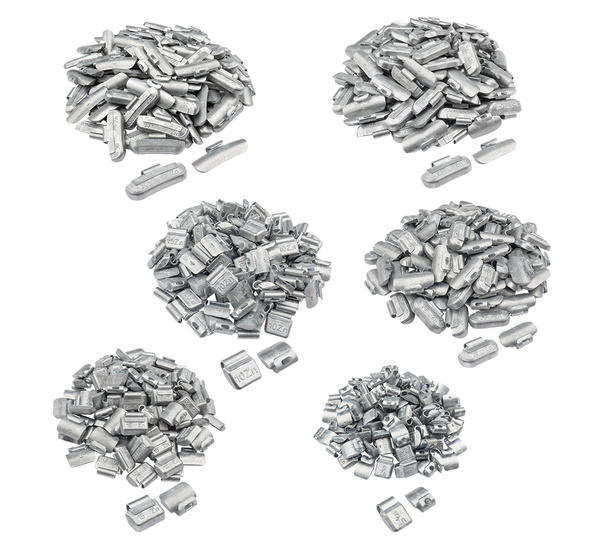 SET 600pcs. Zinc Counterweights to FIVESTARS steel rims 5-30g