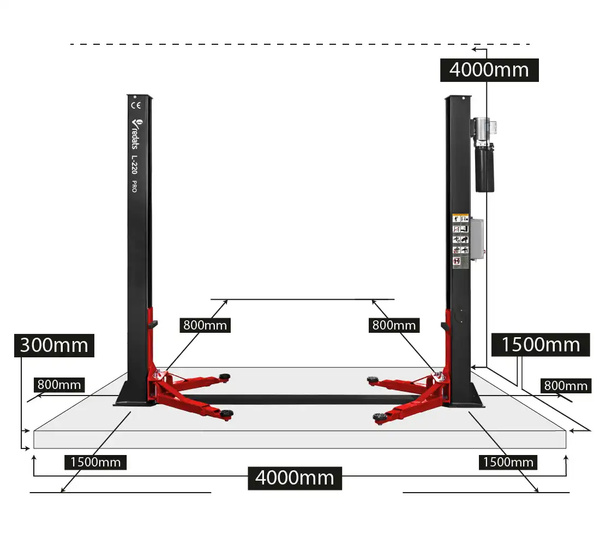 Automatic two post lift REDATS L-220 PRO 4T