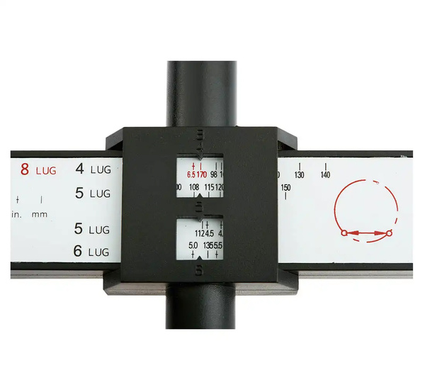 Rim bolt pattern measuring tool