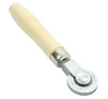 Tyre repair patch roller with wooden handle